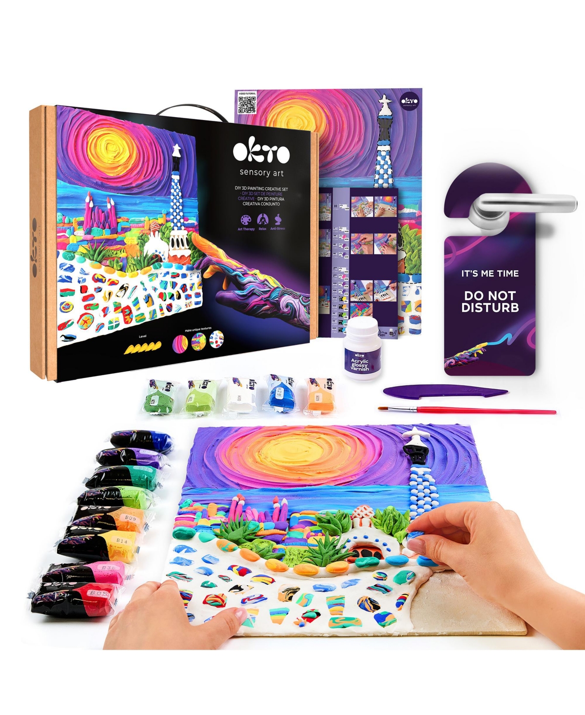 Wise ElkOKTO Air-Dry Clay 3D Painting Kit – #parkguellbarcelon (11.8 x 15.7 in)