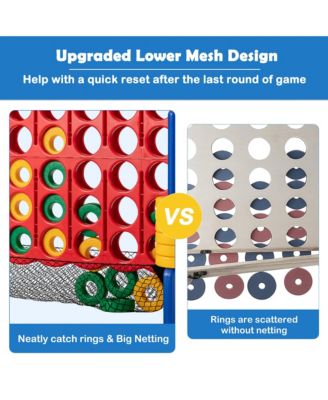 4-to-Score Giant Game Set 4-in-a-Row Connect Game W/Net Storage