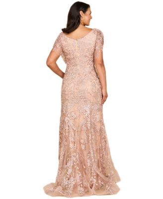 Women's Cap Sleeve Mermaid V-neck Gown