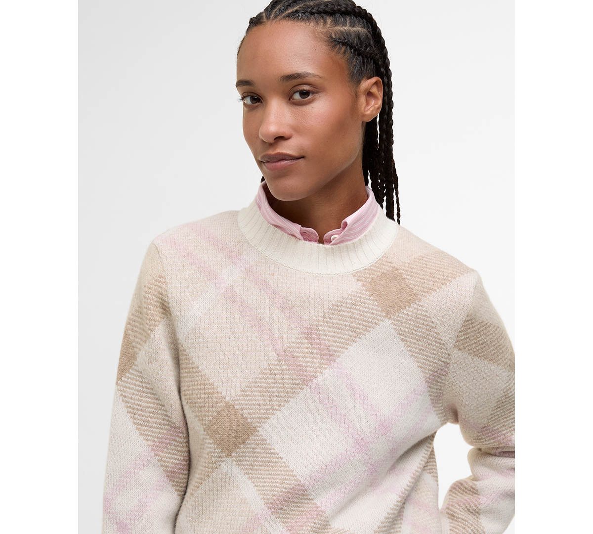 Barbour Sara Plaid Wool Blend Sweater In Multi