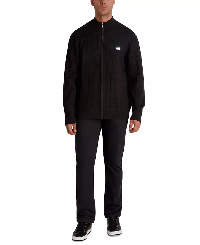 Men's Full Zip Cable Knit Sweater - thumbnail 7