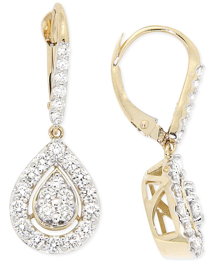 Macy's Diamond Teardrop Earrings (1 ct. t.w.) in 14k Gold Macy's