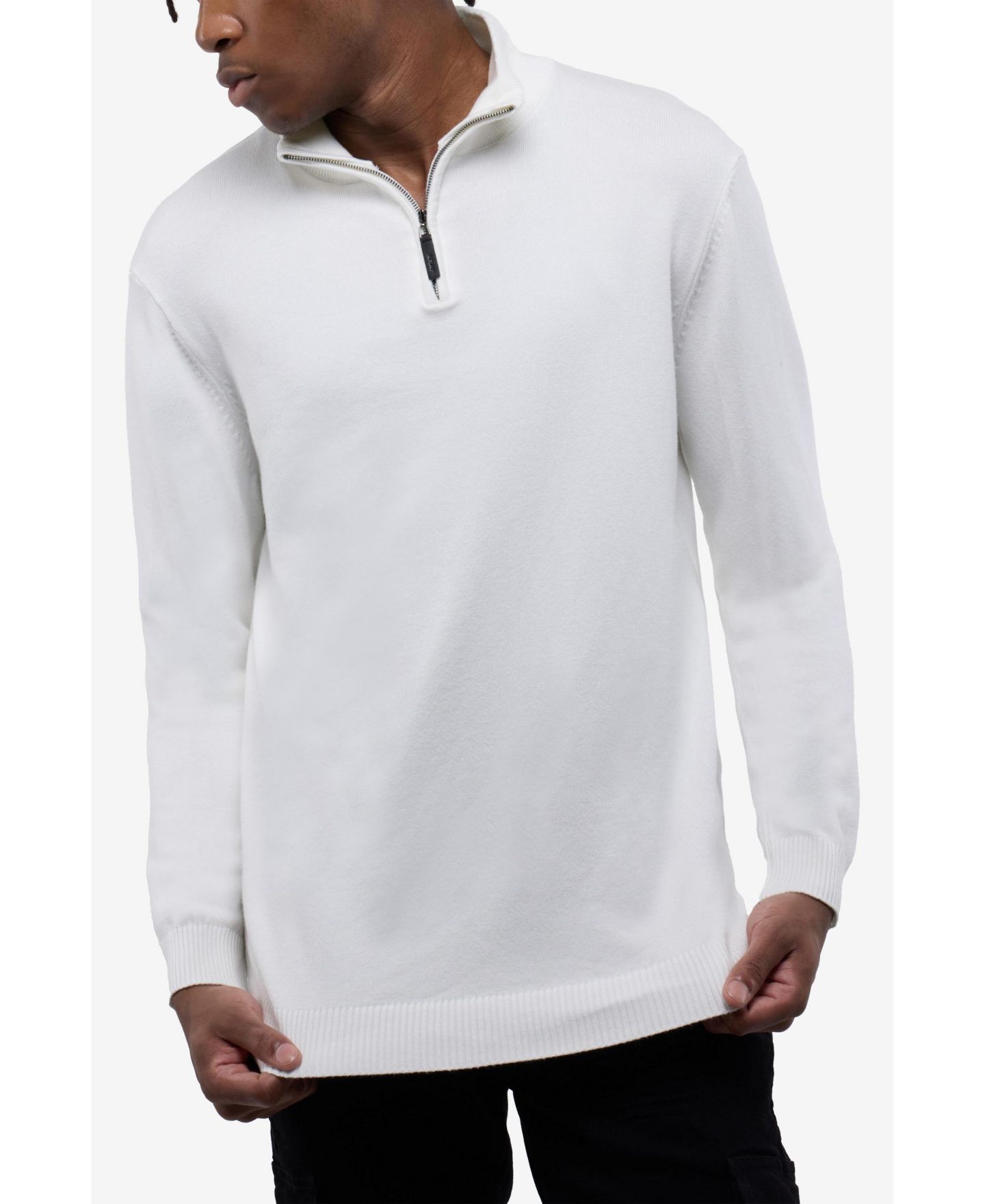 Мужской свитер XRAY X RAY Quarter Zip Mock Neck, цвет: Молочный белый — фото 5