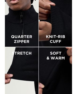Men's Quarter Zip Mock Neck Sweater