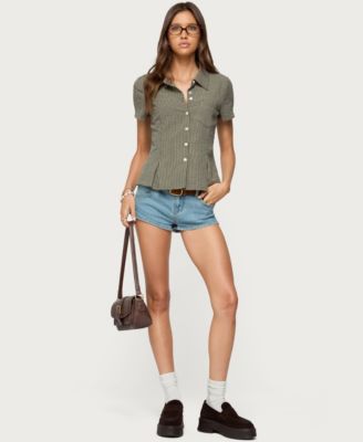 Women's Alisa Plaid Tailored Button Up Shirt