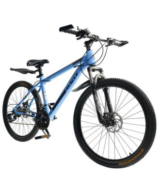 26-Inch 27-Speed Mountain Bike for Adults with Dual Disc Brakes & High-Carbon Steel Frame, Suspension Fork