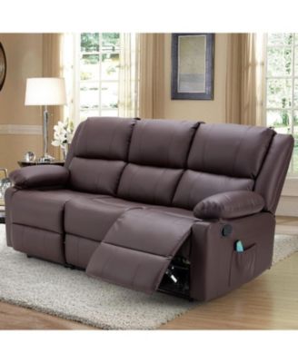 Recliner Couch with Massage&Heat Function, 3-Seat Wall Hunger Reclining Sofa