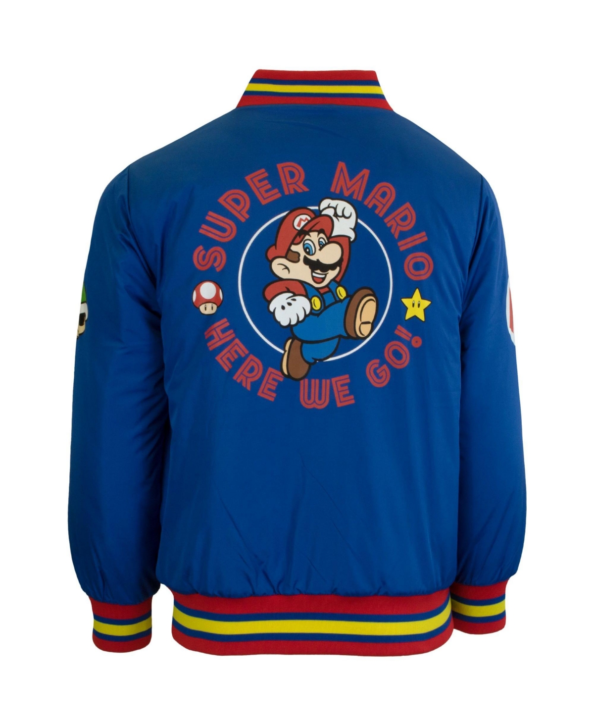 Super Mario Boys Nintendo Mario & Luigi Graphic Print Zip Up Bomber Varsity Jacket