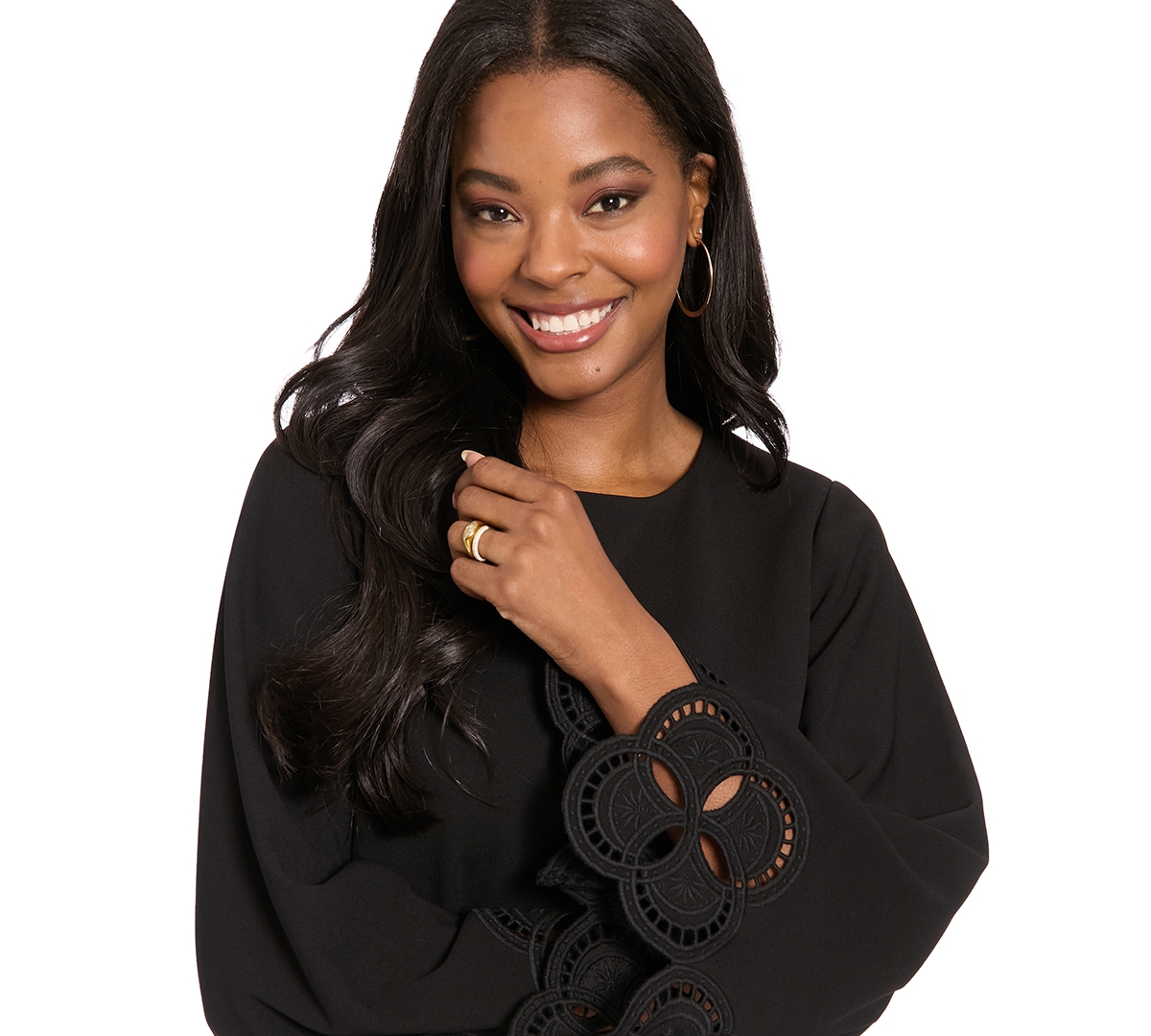 London Times Women's Embellished Long Sleeves Dress
