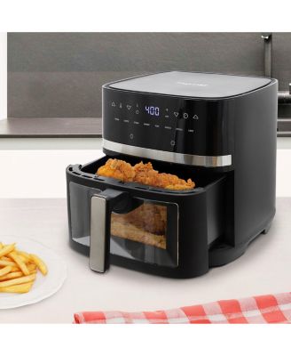 8 Liter Digital Electric Air Fryer with Transparent Window in Black
