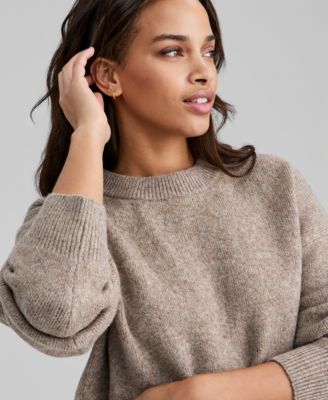 Women's Crewneck Drop-Shoulder Sweater, Macy's Exclusive