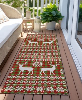 Holiday Washable Indoor/Outdoor ACN1820 2'3"x7'6" Runner Area Rug