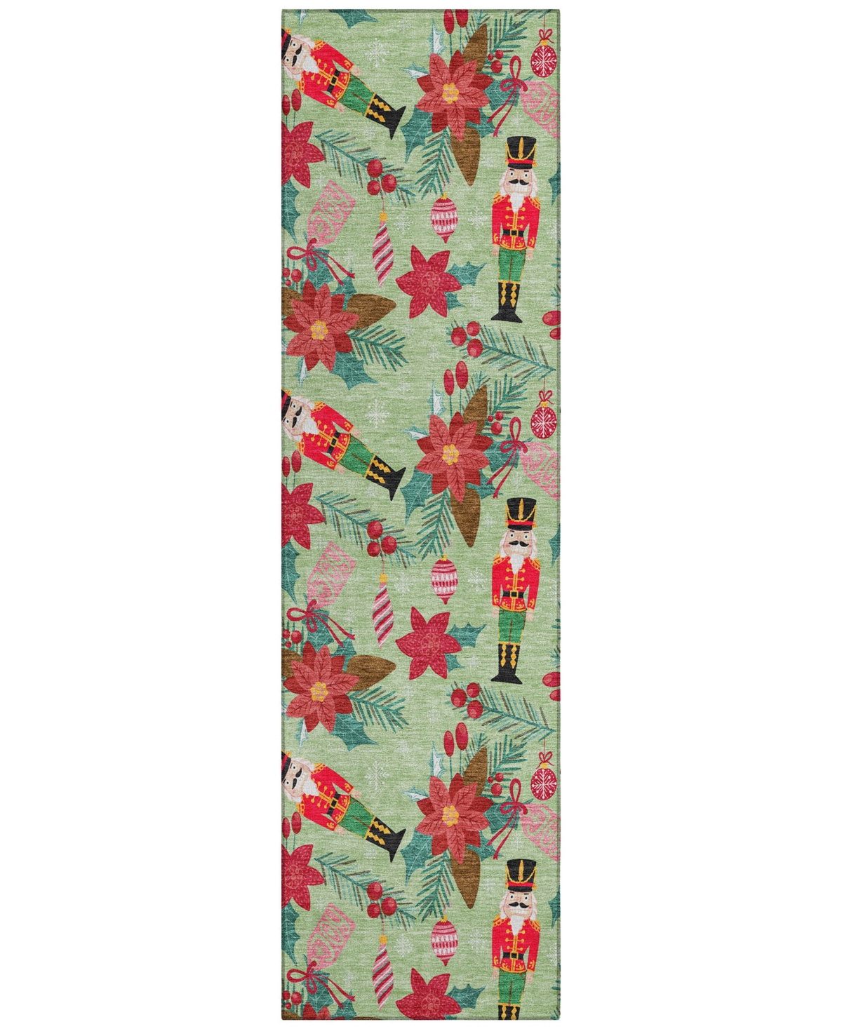 Addison Holiday Washable Indoor/outdoor Acn1822 2'3"x7'6" Runner Area Rug In Green