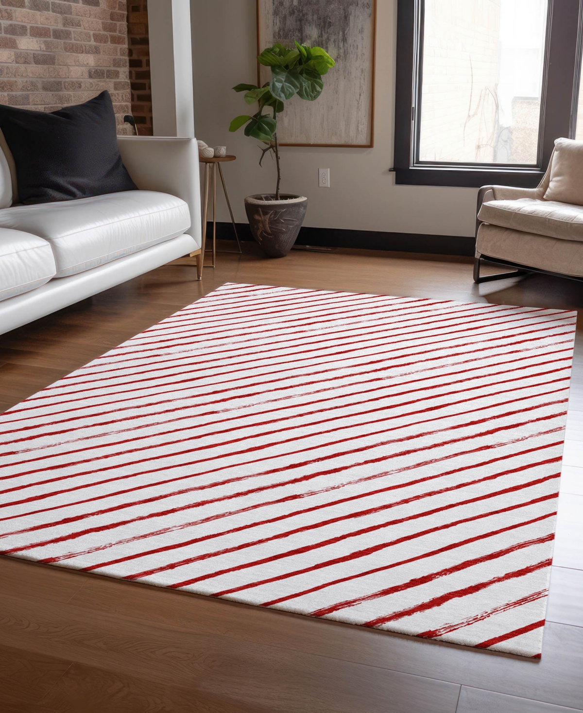 Addison Holiday Washable Indoor/outdoor Acn1819 2'6"x3'10" Area Rug In Red