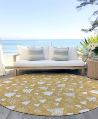 Holiday Washable Indoor/Outdoor ACN1815 8'x8' Round Area Rug