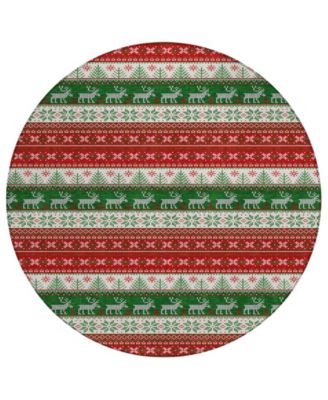 Addison - Holiday Washable Indoor/Outdoor ACN1818 Round Area Rug