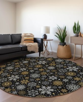 Holiday Washable Indoor/Outdoor ACN1823 8'x8' Round Area Rug