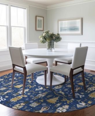 Holiday Washable Indoor/Outdoor ACN1827 8'x8' Round Area Rug