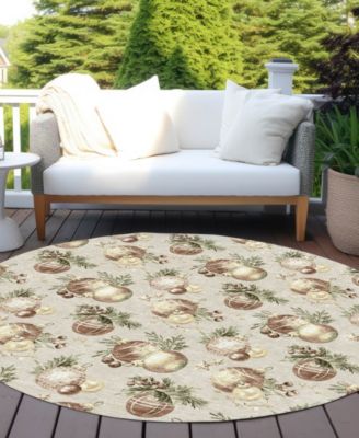 Holiday Washable Indoor/Outdoor ACN1828 8'x8' Round Area Rug