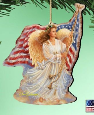 American Angel Wooden Ornament