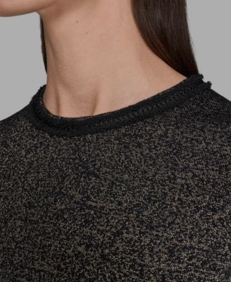 Women's Rhinestone Embellished Crew Neck Sweater Dress