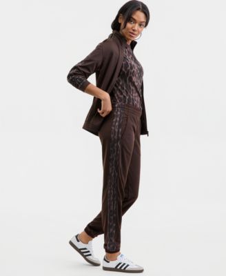 Women's Three Stripes Leopard Print Track Pants