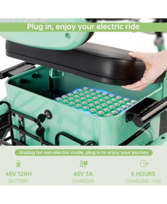 Foldable Electric Tricycle for Adults E-Trike with 400W Motor, 34-Mile Range & Comfortable Rear Seat | Speed Limit for Safety