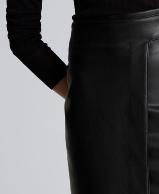 Women's Faux Leather Wrap Skirt