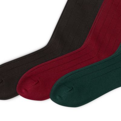 3-Pack Cotton Rib Casual Men's Socks
