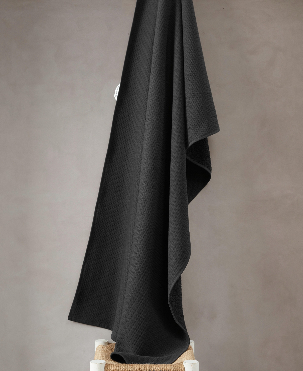 Calvin Klein Eternity Cotton Waffle 2-pc. Bath Towel Set, 64" X 34" In Black