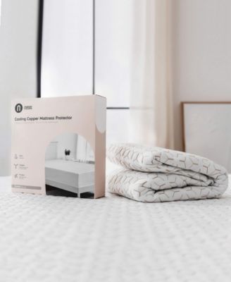 Copper Hypoallergenic Waterproof Cooling Mattress Protector, Twin