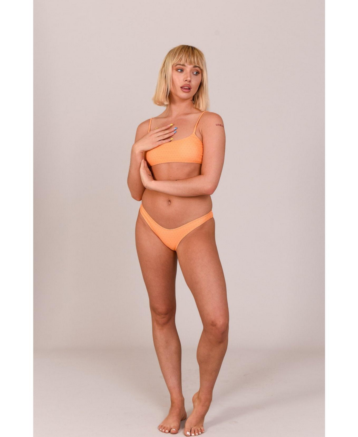 Oosc Women's Tangerine Squeeze Brazilian Bikini Bottoms