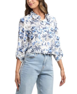 Women's Resort Button Front Boarder Shirt