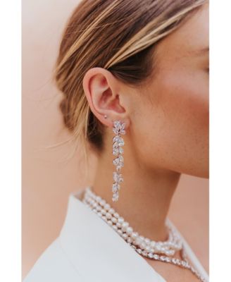 Promise Crystal Drop Long Earrings