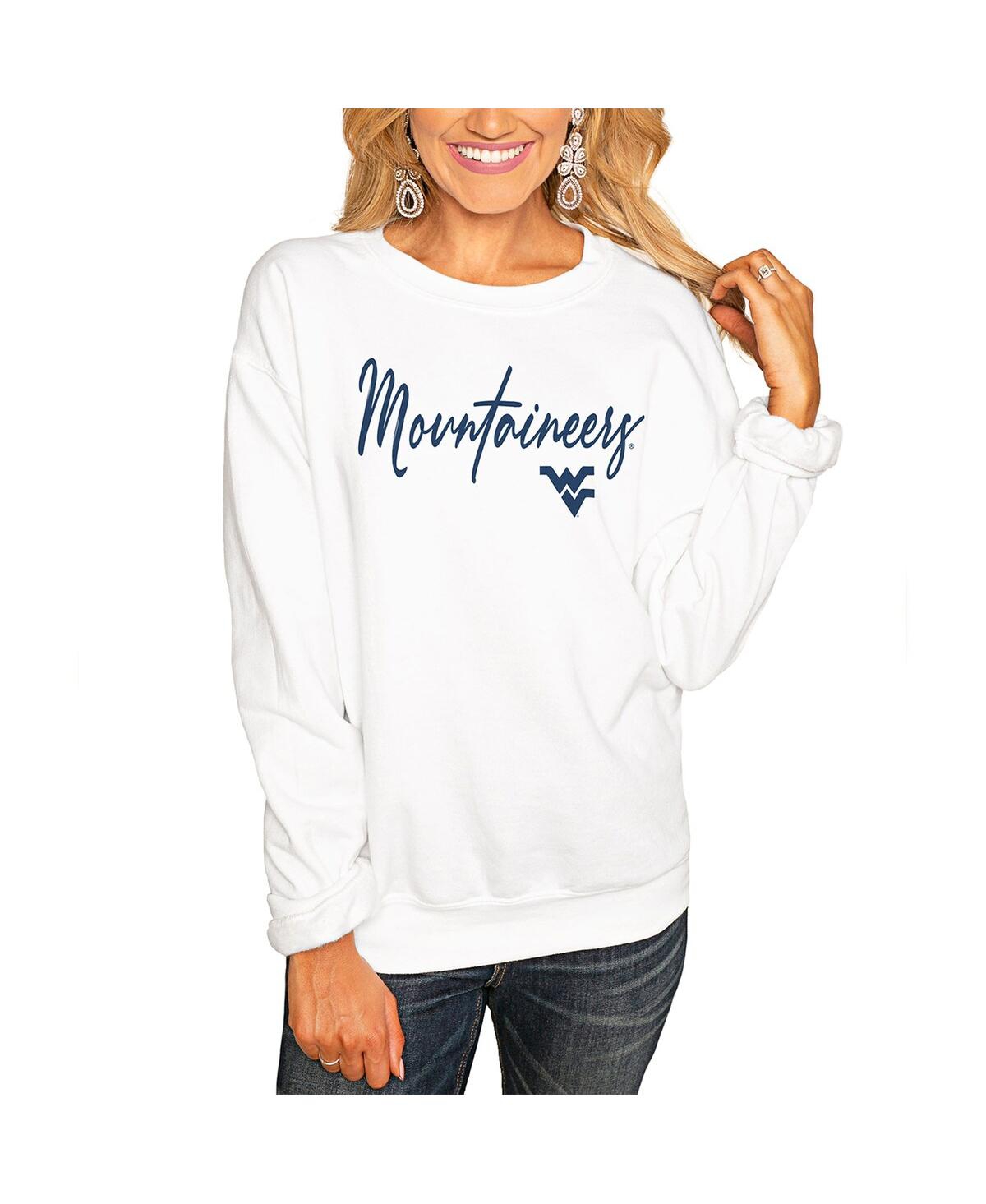Gameday Couture Women's White West Virginia Mountaineers Win The Day Pullover Sweatshirt