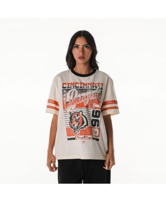 Women's Cream Cincinnati Bengals Vintage Drop Shoulder Oversized Boyfriend T-Shirt