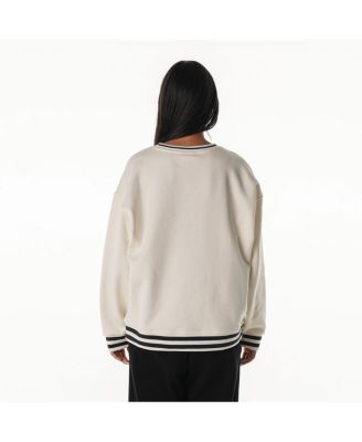 Women's Cream Seattle Seahawks Oversized Vintage French Terry Sweatshirt