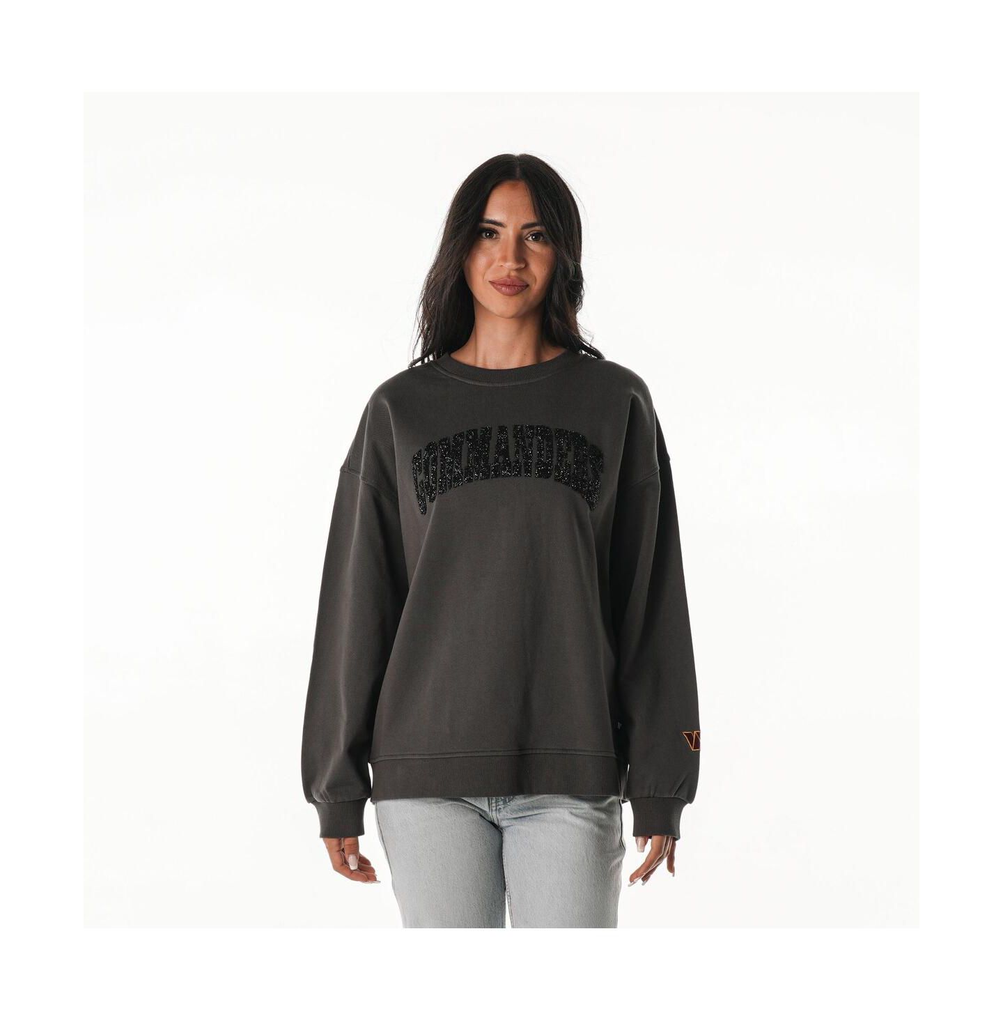 Женская толстовка The Wild Collective Charcoal Washington Commanders Rock Crystal Oversized Crewneck — фото 1