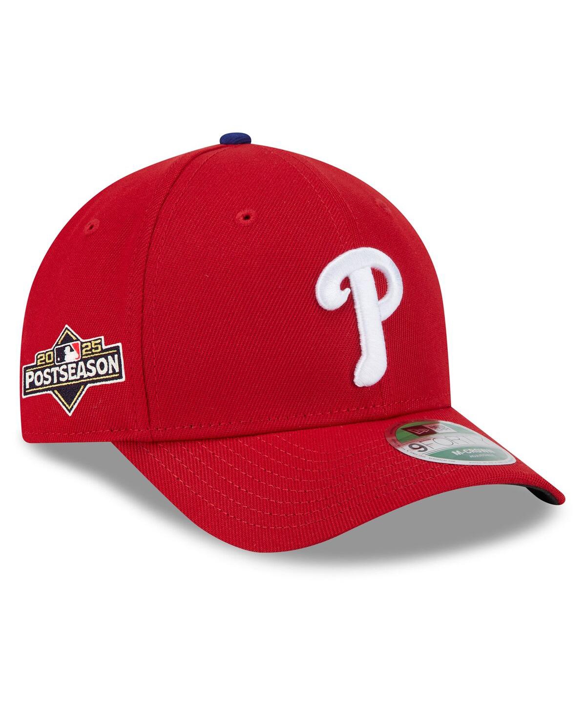 New Era Men's Red Philadelphia Phillies 2025 Mlb Postseason Side Patch 9forty Adjustable Hat In Brown