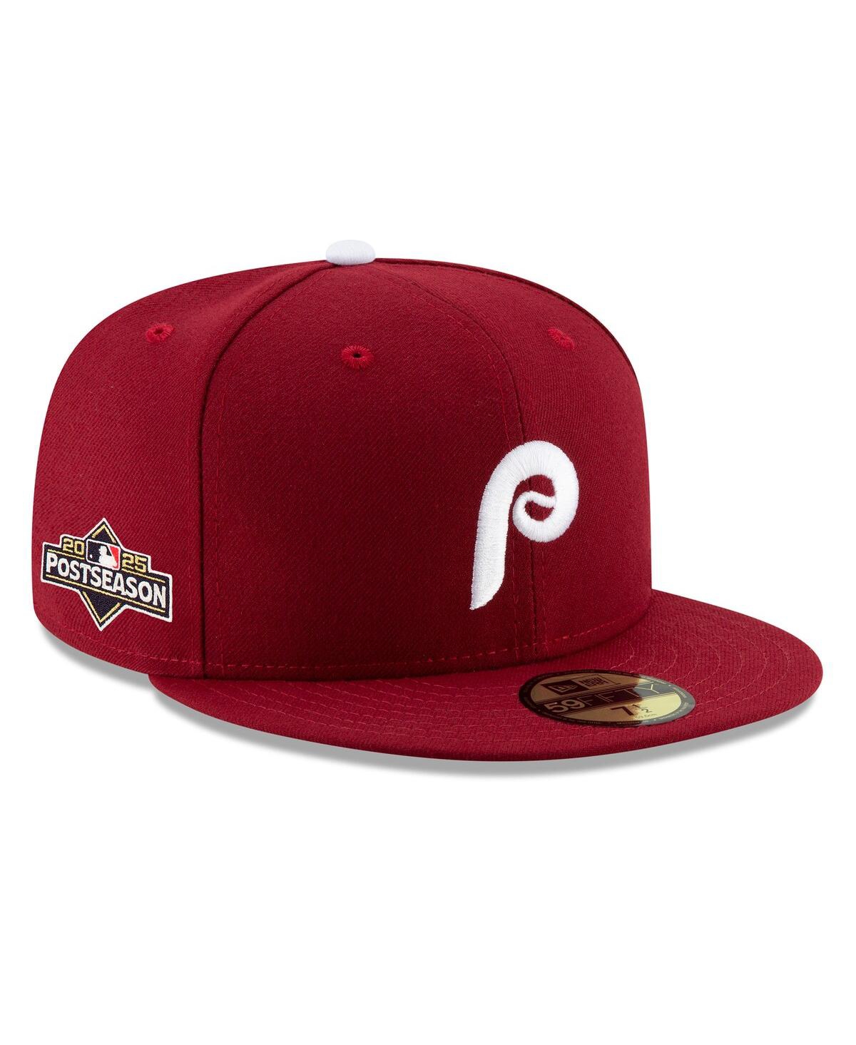 New Era Men's Red Philadelphia Phillies 2025 Mlb Postseason Side Patch 59fifty Fitted Hat In Brown
