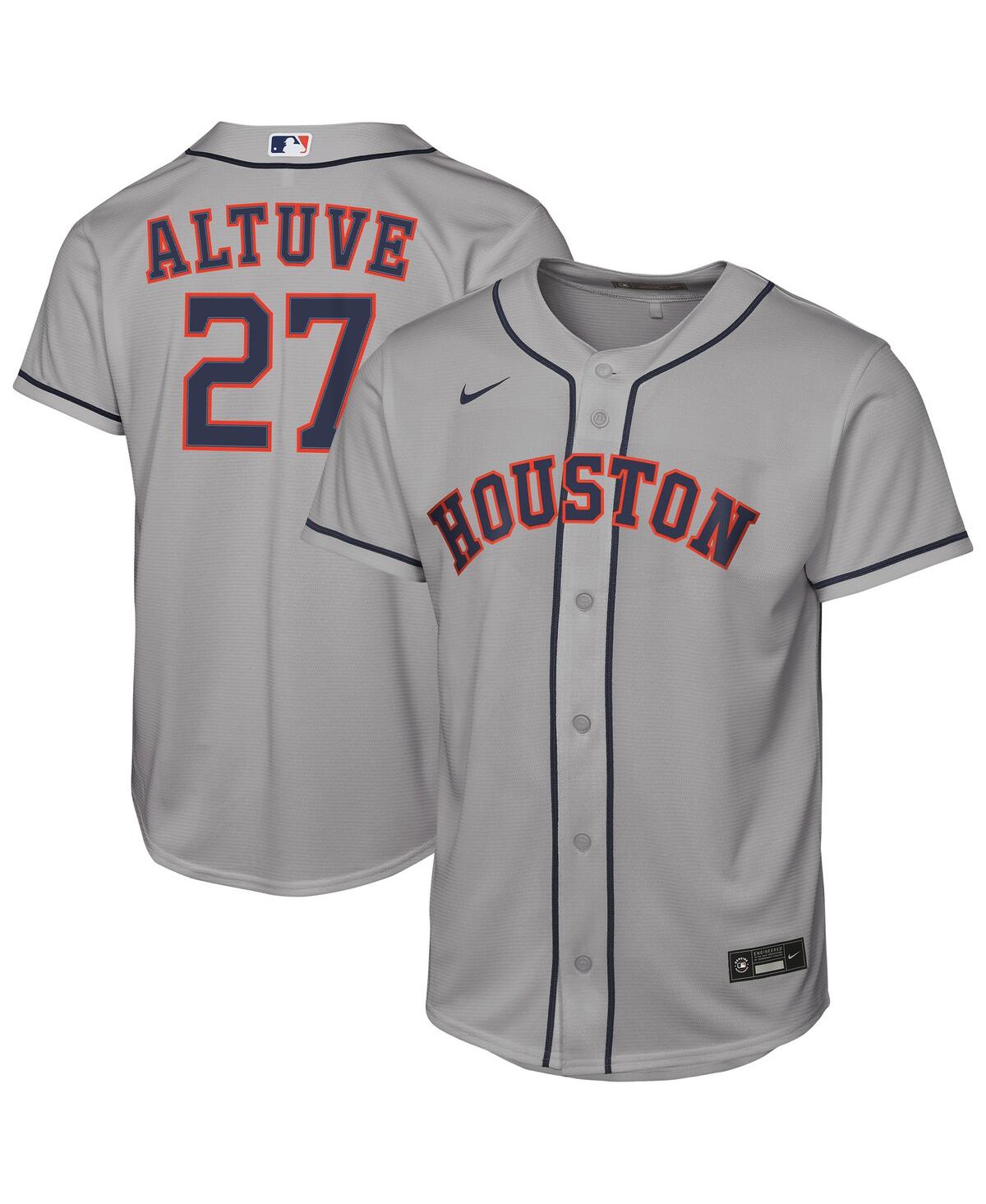 Nike Big Boys and Girls Jose Altuve Gray Houston Astros Road Replica Jersey