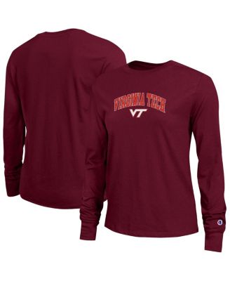 Champion - Women's Maroon Virginia Tech Hokies Arch Over Logo Long Sleeve T-shirt