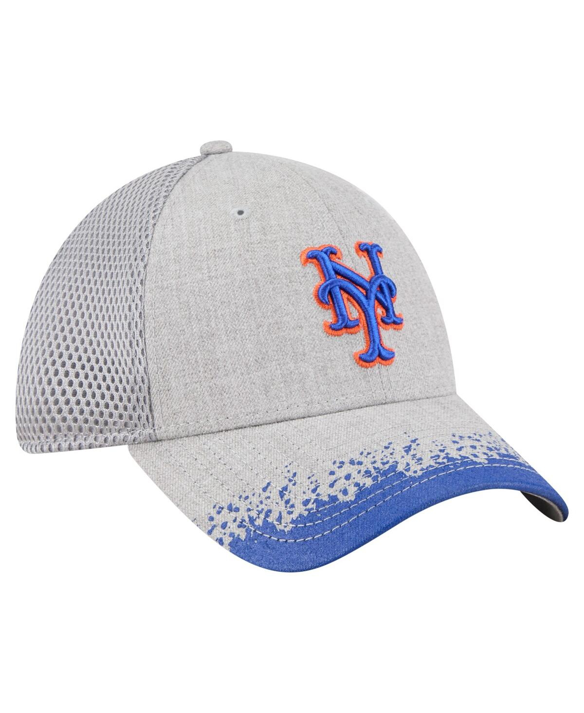 New Era Men's Gray New York Mets Visor Paint Splatter 39thirty Flex Hat In White