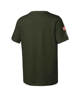 Big Boys and Girls Olive Kansas City Chiefs 2025 Salute to Service Sideline Dri-FIT T-Shirt