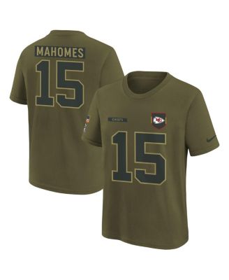 Nike - Big Boys and Girls Patrick Mahomes Olive Kansas City Chiefs 2025 Salute to Service Name Number T-shirt