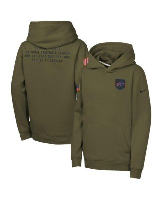 Nike - Big Boys and Girls Olive Buffalo Bills 2025 Salute to Service Club Fleece Hoodie