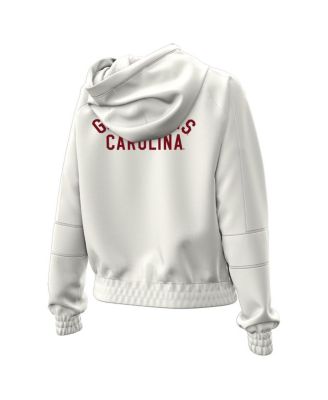Women's Natural South Carolina Gamecocks Gameday Rival Fleece Full-Zip Cropped Hoodie
