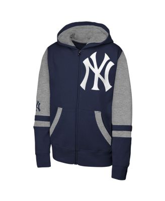 Big Boys and Girls Navy New York Yankees Stadium Color Block Full-Zip Hoodie
