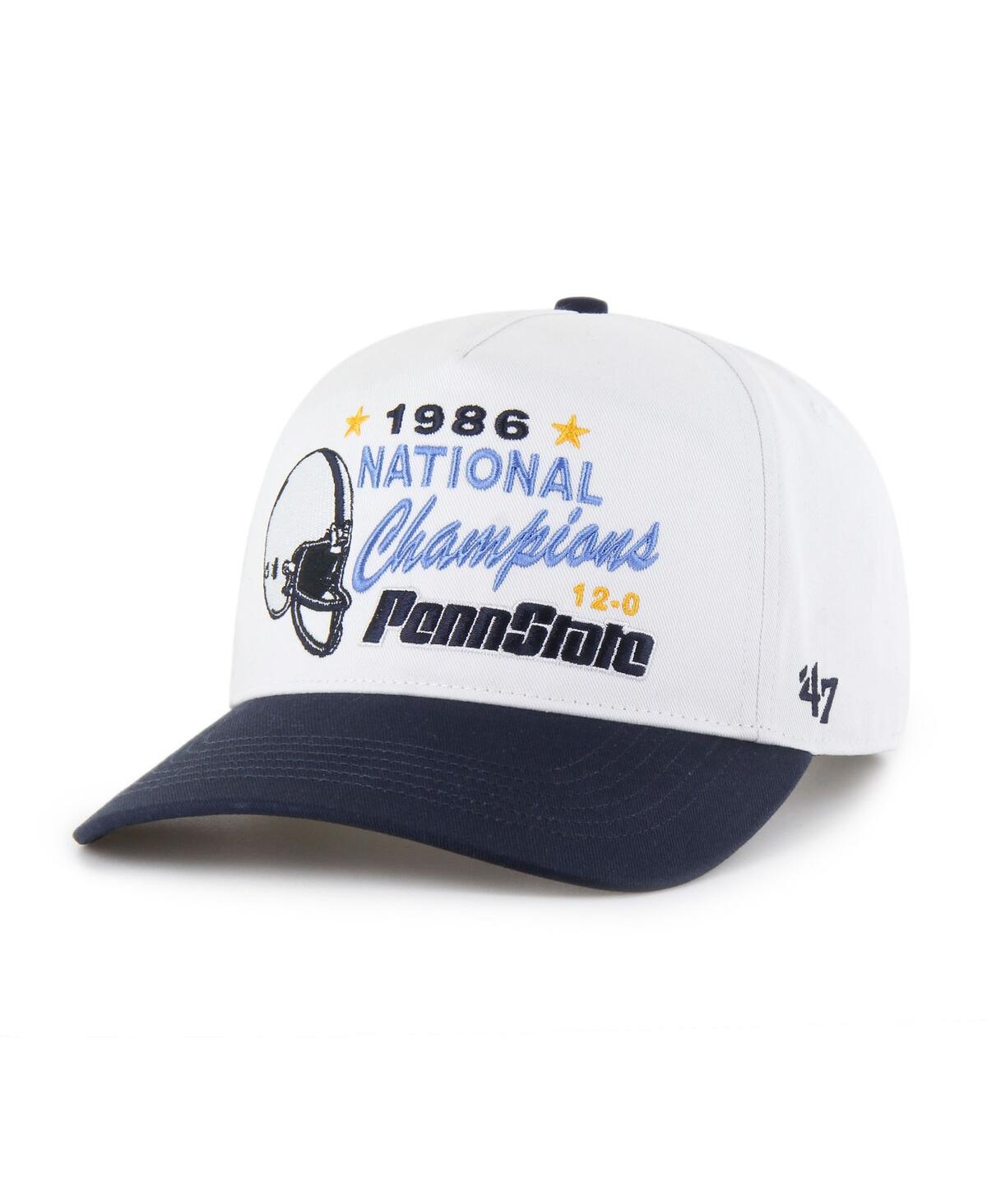 47 Brand Men's And Women's White Penn State Nittany Lions 1986 National Champions Vault Two-tone Hitch Adjust In White
