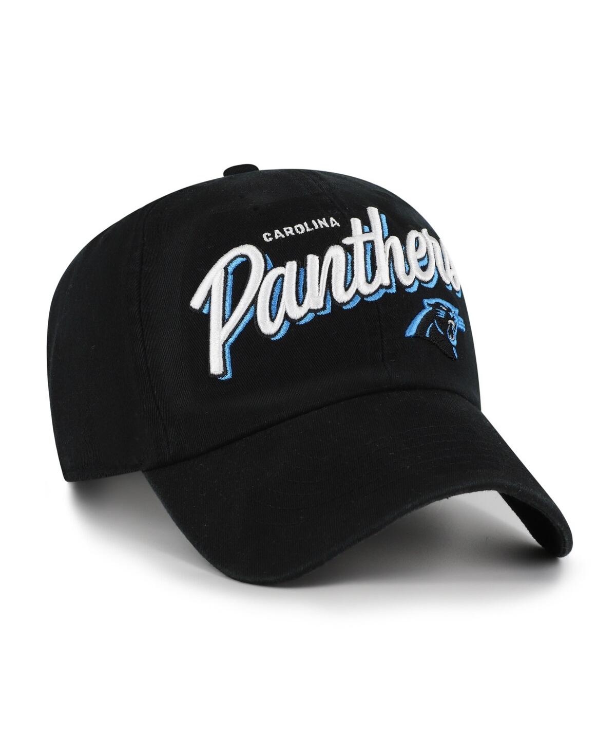 47 Brand Women's Black Carolina Panthers Ariana Clean Up Adjustable Hat In Black